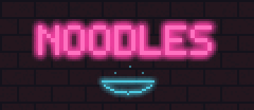 A steaming neon noodle bowl