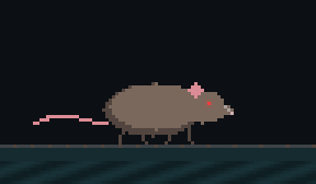 A pixel-art sewer rat
